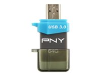 PNY Duo-Link On-the-Go OU3 - Clé USB - 64 Go - USB 3.0 / micro USB FDI64GOTGOU3G-EF