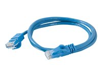 C2G Cat6 Booted Unshielded (UTP) Network Patch Cable - Cordon de raccordement - RJ-45 (M) pour RJ-45 (M) - 1.5 m - UTP - CAT 6 - moulé, sans crochet, bloqué - bleu 83387