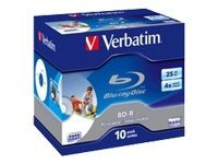 Verbatim - 10 x BD-R - 25 Go 4x - surface imprimable - boîtier CD 43669