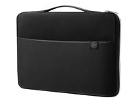 HP Carry Sleeve - Housse d'ordinateur portable - 14" - noir, argent - pour HP 14, 14s; Chromebook 14, 14a; Chromebook x2 12; x360 11; ENVY 13; ENVY x2 12, 13; x360 13, 13m; Pavilion 13, 14; Pavilion x360 14, 14m; Spectre Folio 13; Spectre x360 13; Stream 11, 14; x360 11 3XD34AA#ABB