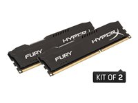 HyperX FURY - DDR3 - kit - 16 Go: 2 x 8 Go - DIMM 240 broches - 1600 MHz / PC3-12800 - CL10 - 1.5 V - mémoire sans tampon - non ECC - noir HX316C10FBK2/16