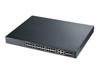 Zyxel GS2210-24HP - Commutateur - Géré - 24 x 10/100/1000 (PoE+) + 4 x SFP Gigabit combiné - de bureau, Montable sur rack - PoE+ (375 W) GS2210-24HP-EU0101F