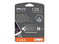 PNY Duo-Link 3.0 - Clé USB - 128 Go - USB 3.0 / Lightning FDI128OTGAP3SG-EF