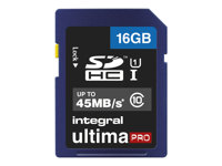 Integral UltimaPro - Carte mémoire flash - 16 Go - Class 10 - SDHC UHS-I INSDH16G10-45