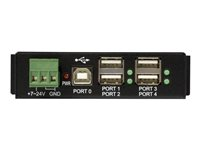 StarTech.com Rackmount USB 2.0 Hub - 4 Port Rugged Industrial USB 2.0 Hub - Concentrateur (hub) - 4 x USB 2.0 - Montage sur rail DIN - Tension CC - pour P/N: ITB20D3250, MSDREADU2OTG, USB2HAB15, USB2HAB30AC, USB2HAB50AC, USB2HABM1, USB2HABM6RA ST4200USBM