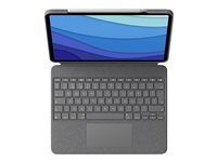 Logitech Combo Touch - Clavier et étui - avec trackpad - rétroéclairé - Apple Smart connector - QWERTY - R.-U. - gris oxford - pour Apple 12.9-inch iPad Pro (5ème génération) 920-010214