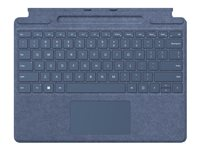 Microsoft Clavier Signature pour Surface Pro - Clavier - avec pavé tactile, accéléromètre, plateau de rangement et de chargement du Surface Slim Pen 2 - AZERTY - Français - saphir - pour Surface Pro 8, Pro 9, Pro X 8XA-00100