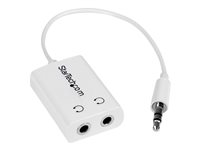 StarTech.com White Slim Mini Jack Headphone Splitter Cable Adapter - 3.5mm Audio Mini Stereo Y Splitter - 3.5mm Male to 2x 3.5mm Female (MUY1MFFADPW) - Diviseur pour casques - mini jack stéréo femelle pour mini jack stéréo mâle - 15.23 cm - blanc MUY1MFFADPW