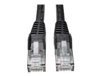 Tripp Lite 5ft Cat6 Gigabit Snagless Molded Patch Cable RJ45 M/M Black 5' - Cordon de raccordement - RJ-45 (M) pour RJ-45 (M) - 1.52 m - UTP - CAT 6 - moulé, sans crochet, bloqué - noir N201-005-BK