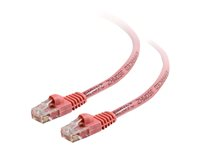 C2G Cat5e Booted Unshielded (UTP) Network Patch Cable - Cordon de raccordement - RJ-45 (M) pour RJ-45 (M) - 50 cm - UTP - CAT 5e - moulé, sans crochet, bloqué - rose 83616