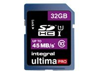 Integral UltimaPro - Carte mémoire flash - 32 Go - Class 10 - SDHC UHS-I INSDH32G10-45