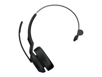 Jabra Evolve2 55 UC Mono - Micro-casque - sur-oreille - Bluetooth - sans fil - Suppresseur de bruit actif - USB-A - noir - avec support de chargement - Cisco Webex Certified, Certifié Alcatel-Lucent, Certifié Avaya, Certifié MFi, Certifié Google Meet, Certifié Amazon Chime, Certifié Google Fast Pair 25599-889-989