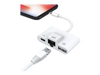 DLH DY-TU4034W - Adaptateur Lightning - Lightning mâle pour USB, RJ-45, Lightning femelle - blanc DY-TU4034W