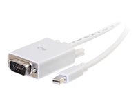 C2G 6ft Mini DisplayPort Male to VGA Male Active Adapter Cable - White - Convertisseur vidéo - Mini DisplayPort - VGA - blanc 84680