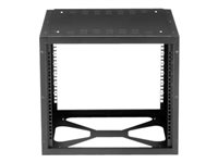 StarTech.com Rack de serveur à cadre ouvert 8U 19" - Bâti rack à fixation murale latérale - Armoire serveur - Noir - Rack - montable sur mur - noir - 8U - 19" RK819SIDEM