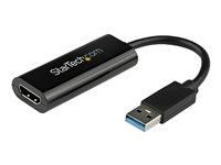 StarTech.com Adaptateur USB vers HDMI - Carte graphique externe - USB 3.0 - Slim - 1080p - Adaptateur multi-écrans - Câble adaptateur - Conformité TAA - USB type A mâle pour HDMI femelle - 19 cm - noir - support 1080p - pour P/N: HDDVIMM3, HDMM12, HDMM15, HDMM1MP, HDMM2MP, HDMM3, HDMM3MP, HDMM50A, HDMM6, HDPMM50 USB32HDES