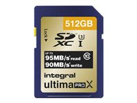 Integral UltimaPro X - Carte mémoire flash - 512 Go - UHS Class 1 / Class10 - SDXC UHS-I INSDX512G10-95/90U1