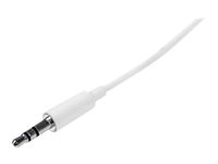 StarTech.com Câble Audio Stéréo Mini-Jack 3.5mm Slim de 3 m M/M - Cordon Audio Jack - Câble pour Casque - 2x 3.5mm Mini-Jack (M)- Blanc - Câble audio - mini-phone stereo 3.5 mm mâle pour mini-phone stereo 3.5 mm mâle - 3 m - blanc - pour P/N: PEXSOUND7CH MU3MMMSWH