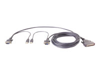 Belkin OmniView Dual Port Cable, USB - Câble clavier / vidéo / souris (KVM) - USB, HD-15 (VGA) (M) pour DB-25 (M) - 3.7 m - moulé - pour Belkin Titan LCD Rack Console with PRO3, Widescreen Rack-Mount Console with PRO3 F1D9401-12