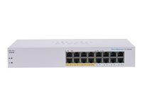 Cisco Business 110 Series 110-16PP - Commutateur - non géré - 8 x 10/100/1000 (PoE) + 8 x 10/100/1000 - de bureau, Montable sur rack, fixation murale - PoE (64 W) CBS110-16PP-EU