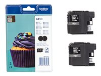 Brother LC123BK - Pack de 2 - à rendement élevé - noir - original - blister - cartouche d'encre - pour Brother DCP-J100, J105, J132, J152, J552, J752, MFC-J245, J470, J650, J6520, J6720, J6920 LC123BKBP2