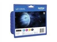 Brother LC1280XL Value Pack - Pack de 4 - haute capacité - noir, jaune, cyan, magenta - original - blister - cartouche d'encre - pour MFC J5910DW, J6510DW, J6710DW, J6910DW LC1280XLVALBP