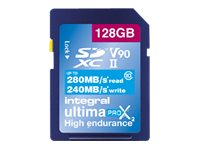 Integral UltimaPro X2 - Carte mémoire flash - 128 Go - Video Class V90 / UHS-II / Class10 - SDXC UHS-II INSDX128G-280/240U2