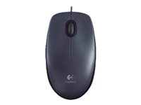 Logitech M100 - Souris - droitiers et gauchers - optique - 3 boutons - filaire - USB - noir 910-005003