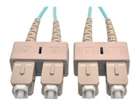 Tripp Lite 2M 10Gb Duplex Multimode 50/125 OM3 LSZH Fiber Optic Patch Cable SC/SC Aqua 6' 6ft 2 Meter - Cordon de raccordement - SC multi-mode (M) pour SC multi-mode (M) - 2 m - fibre optique - duplex - 50 / 125 microns - OM3 - aqua N806-02M