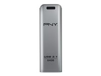 PNY Elite Steel - Clé USB - 64 Go - USB 3.1 FD64GESTEEL31G-EF