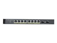 Zyxel GS1900-10HP - Commutateur - intelligent - 8 x 10/100/1000 (PoE+) + 2 x Gigabit SFP - de bureau, fixation murale - PoE+ (77 W) GS1900-10HP-EU0101F