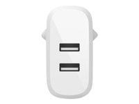 Belkin BOOST CHARGE - Adaptateur secteur - 24 Watt - 2 connecteurs de sortie (USB) - blanc WCE001VF1MWH