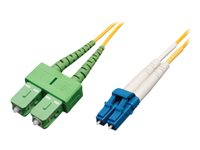 Tripp Lite 2M Duplex Singlemode 8.3/125 Fiber Optic Patch Cable LC/SC/APC 6' 6ft 2 Meter - Cordon de raccordement - mode unique LC (M) pour mode unique SC/APC (M) - 2 m - fibre optique - duplex - 8,3 / 125 micromètres - colonne montante - jaune N366-02M-AP