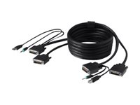 Belkin Secure KVM Cable Kit - Kit câble audio / USB / vidéo - USB, mini jack stéréo, DVI-D (M) pour mini jack stéréo, USB type B, DVI-D (M) - 3 m - B2B - pour P/N: F1DN104E, F1DN104E-3, F1DN104E-3EA, F1DN104F, F1DN104F-3 F1D9014B10