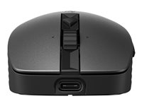 HP 715 - Souris - multi-appareils, rechargeable - 7 boutons - sans fil, filaire - 2.4 GHz, Bluetooth 3.0 - récepteur sans fil USB - noir 6E6F0AA