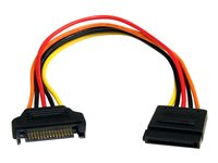 StarTech.com Câble d'extension d'alimentation SATA 15 broches 20 cm - Rallonge de câble d'alimentation - alimentation SATA (M) pour alimentation SATA (F) - 20.3 cm - pour P/N: PYO2SATA, PYO4SATA, SATAPOWADAP SATAPOWEXT8