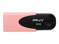 PNY Attaché 4 - Clé USB - 64 Go - USB 2.0 - corail pastel FD64GATT4PAS1KL-EF