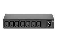 PDU en rack de base APC AP6015A - Unité de distribution secteur (rack-montable) - AC 100/120/200/208/230/240 V - entrée : IEC 60320 C14 - connecteurs de sortie : 8 (power IEC 60320 C13) - 1U - noir - pour P/N: SMTL1000RMI2UC, SMX1000C, SMX1500RM2UC, SMX1500RM2UCNC, SMX750C, SMX750CNC AP6015A