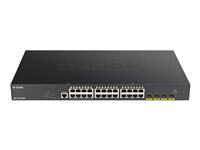 D-Link DGS 1250-28XMP - Commutateur - L3 Lite - intelligent - 24 x 10/100/1000 (PoE) + 4 x 10 Gigabit SFP+ - Montable sur rack - PoE (370 W) DGS-1250-28XMP