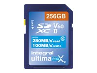 Integral UltimaPro X2 - Carte mémoire flash - 256 Go - Video Class V60 / UHS-II - SDXC UHS-II INSDX256G-280/100U2