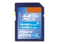 Integral UltimaPro X2 - Carte mémoire flash - 64 Go - Video Class V60 / UHS-II - SDXC UHS-II INSDX64G-280/100U2