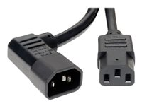 Tripp Lite 6ft Power Cord Extension Cable Left Angle C14 to C13 Heavy Duty 15A 14AWG 6' - Câble d'alimentation - IEC 60320 C14 pour IEC 60320 C13 - CA 100-250 V - 1.8 m - connecteur à angle gauche, moulé - noir P005-006-14LA