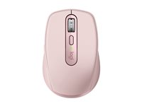 Logitech MX Anywhere 3 - Souris - laser - 6 boutons - sans fil - Bluetooth, 2.4 GHz - récepteur sans fil USB - rose 910-005990