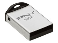 PNY Micro M2 Attaché - Clé USB - 64 Go - USB 2.0 - métallisé P-FDI64G/APPMT2-GE