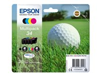 Epson 34 Multipack - Pack de 4 - noir, jaune, cyan, magenta - original - emballage coque avec alarme radioélectrique/ acoustique - cartouche d'encre - pour WorkForce Pro WF-3720DWF, WF-3725DWF C13T34664020