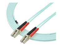 StarTech.com 5m Fiber Optic Cable - 10 Gb Aqua - Multimode Duplex 50/125 - LSZH - LC/LC - OM3 - LC to LC Fiber Patch Cable - Cordon de raccordement - LC multi-mode (M) pour LC multi-mode (M) - 5 m - fibre optique - duplex - 50 / 125 microns - turquoise - pour P/N: MASFP10GBSR, SFP10GBLRMST, SFP10GBSRST, SFP10GSRSST, SFP10GSRXST, SV565FXHD4KU A50FBLCLC5