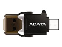 ADATA USB-C OTG Reader - Lecteur de carte (microSD, microSDHC, microSDXC) - USB-C ACMR3PL-OTG-RBK