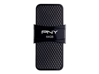 PNY Duo-Link On-the-Go - Clé USB - 64 Go - USB 3.1 / micro USB P-FD64GOTGSLMB-GE