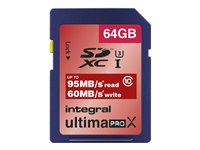 Integral UltimaPro X - Carte mémoire flash - 64 Go - UHS Class 1 / Class10 - SDXC UHS-I INSDX64G10-95/60U1