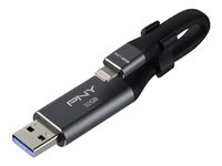 PNY Duo-Link 3.0 Cable Design - Clé USB - 32 Go - USB 3.0 / Lightning P-FDI32GLA02GC-RB